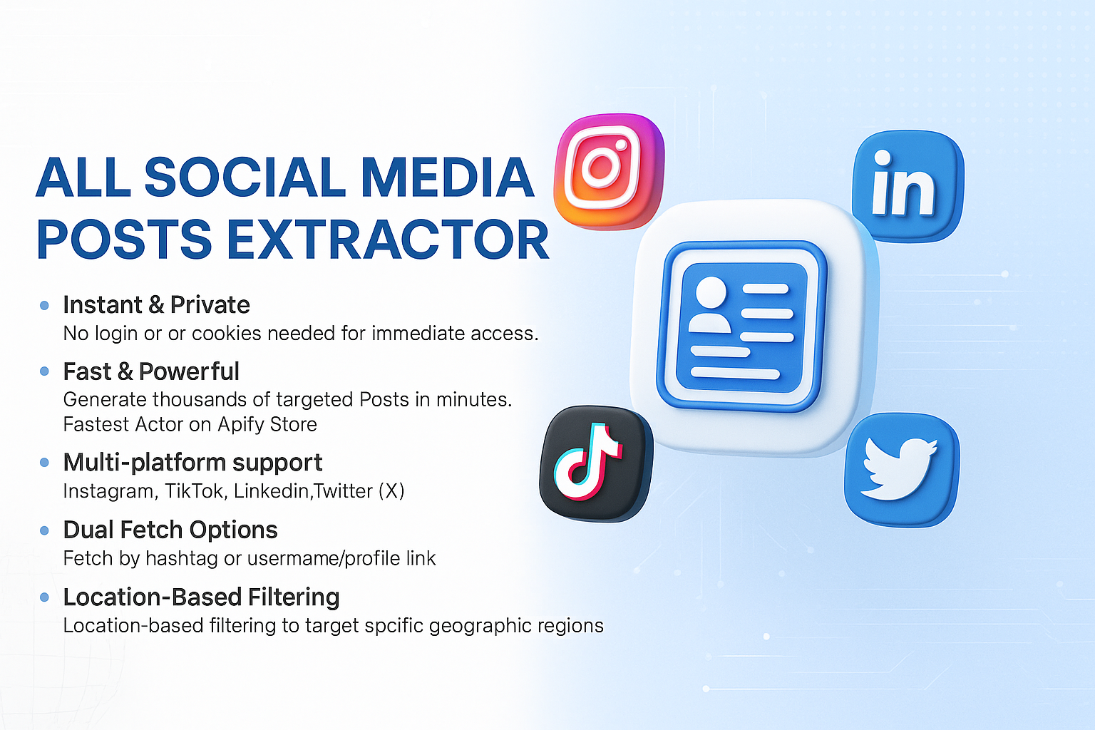 All Social Media Posts Extractor (by Hashtag and Username)